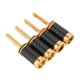 thumbnail image 3 of Conector Banana de fibra de carbono negro, chapado en Latón dorado, conector Banana para cable de 5mm de diámetro, 4 Uds., 3 of 5