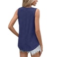 thumbnail image 5 of MOSHU V Neck Tank Tops for Women Flowy Pleated Sleeveless Shirts Loose Fit Women Tops Dressy Curved Hem Summer Tops, 5 of 11