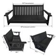 thumbnail image 2 of HDPE 3-Seater Porch Swing, 5-ft Bench Swing with Foldable Cup Holders,18/8 Stainless Steel Hardware, High Backrest and Deep Contoured Seat (Black, 5-feet), 2 of 6