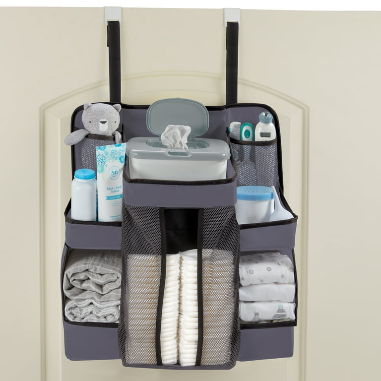 LA Baby Diaper Caddy and Nursery Organizer for Baby's Essentials - Gray