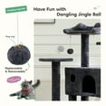 Grey Dark MultiStory Indoor Cat Tree Tower with Large Apartment for