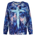 thumbnail image 3 of Mode Femmes Décontracté Imprimé Manches Longues Col Rond Hauts blouse Chandails en Molleton, 3 of 9