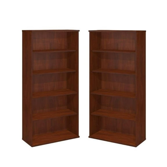Bush Business Furniture (Set of 2) 5 Shelf Bookcase in Hansen Cherry
