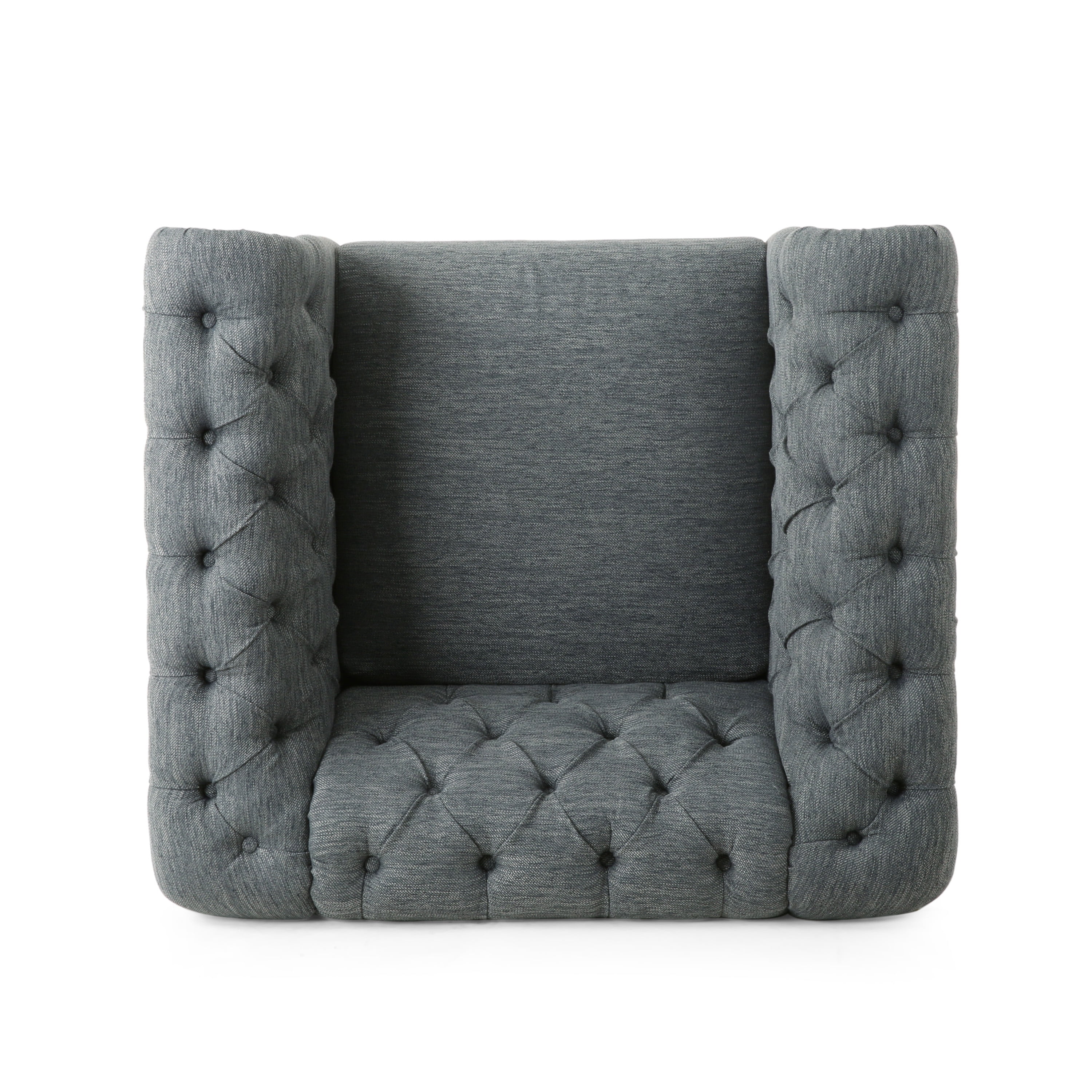 Noble House Petes Charcoal Fabric Club Chair, Gray