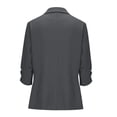 thumbnail image 3 of Pounoo Women's Blazer Jackets 3/4 Sleeve Ruched Sleeve Open Front Blazers Office Occasions Lightweight Tailored Loose Style Workwear Gift, 3 of 9