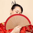 thumbnail image 4 of Vjnyvs Hand Held Folding Fan for Women,Vintage Bamboo Silk Fans, Elegant Foldable Fans for Dance, Music Festival, Wedding, Church, 4 of 7