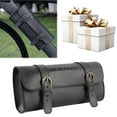 thumbnail image 4 of BLEEUS Retro Saddle Bag Leather Bike Handlebar Tool Bag For Cycling Motorcycle accessories （Black）, 4 of 10