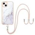 thumbnail image 2 of iPhone 13 mini Case 5.4-inch, Allytech Marble Serious Ultra Thin Soft TPU Rubber Drop Protection Shock-Absorbing Anti-scratch Lanyard Case Cover for Apple iPhone 13 Mini 5.4-inch,White, 2 of 4
