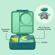 OmieBox Bento Box for Kids - Insulated Bento Lunch Box with Leak Proof Thermos Food Jar - 3 Compartments, Two Temperature Zones - (Meadow) by OmieLife