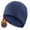 Navy, variant on Busydd Fleece Lined Beanie for Men Fashionable Solid Color Skull Caps for Men Casual Warm Windproof Winter Hat