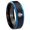 Black And Blue Step Edge, variant on Ladybug Design Beveled Edge Brush Black 2 Tone Tungsten Ring 10MM