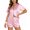 Z-Pink, variant on UVN Pajamas Sets for Women Short Sleeve Button Down Tops and Shorts 2 Piece Outfit Soft Satin Silk Pjs Sleepwear Loungewear