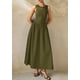 thumbnail image 5 of Vestido PRETTYGARDEN 2025 Verano Maxi sin Mangas Verde Militar XXL, 5 of 8