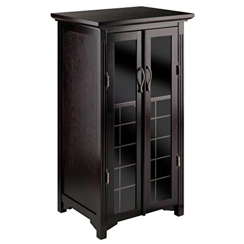 Winsome Wood Mason Wine holds 20 bottles, French doors