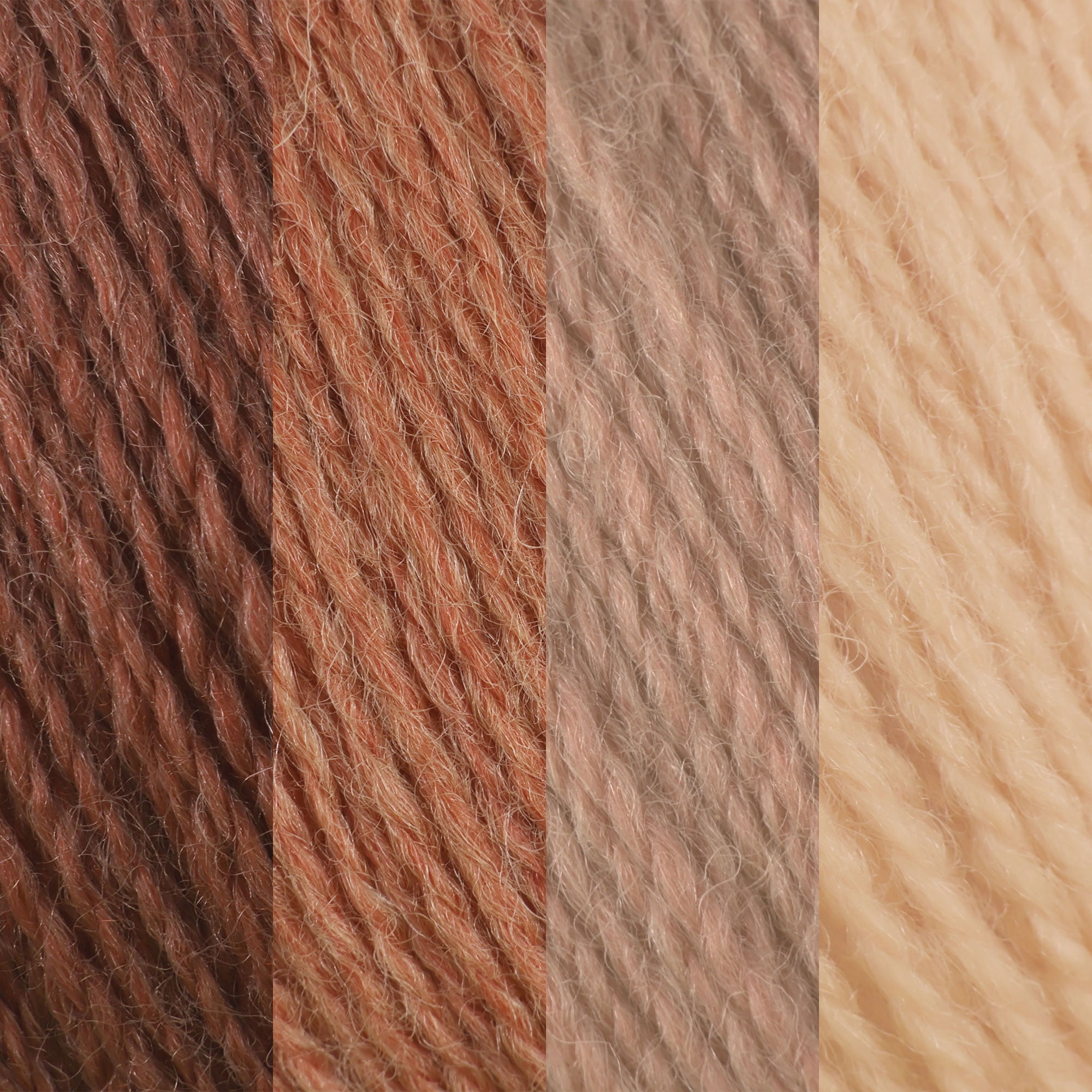 JubileeYarn Merino Amore Yarn - 100g/Cake Sport Weight Merino Wool - Shades of Brown - 4 Cakes