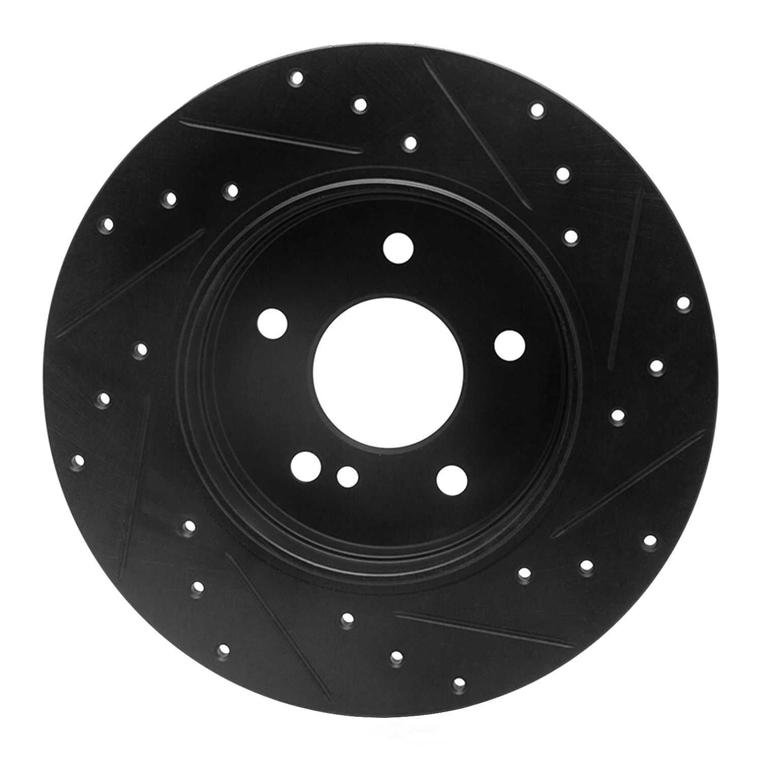 Dynamic Friction Company 633-63037L DFC Brake Rotor - Drilled And Slotted - Black
