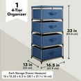 thumbnail image 5 of 4-Tier Closet Dresser with Drawers - Clothes Organizer and Storage (Navy Blue), 5 of 12