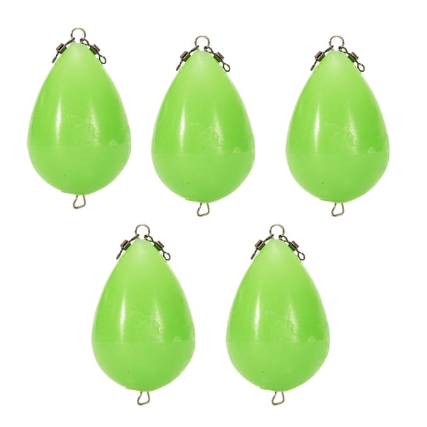 Naiovety Accesorios de lanzador de Bobbers hacia arriba para pesca de huevos luminosos con luz nocturna accesorio de cebo giratorio de Pescar 50g (5 piezas)