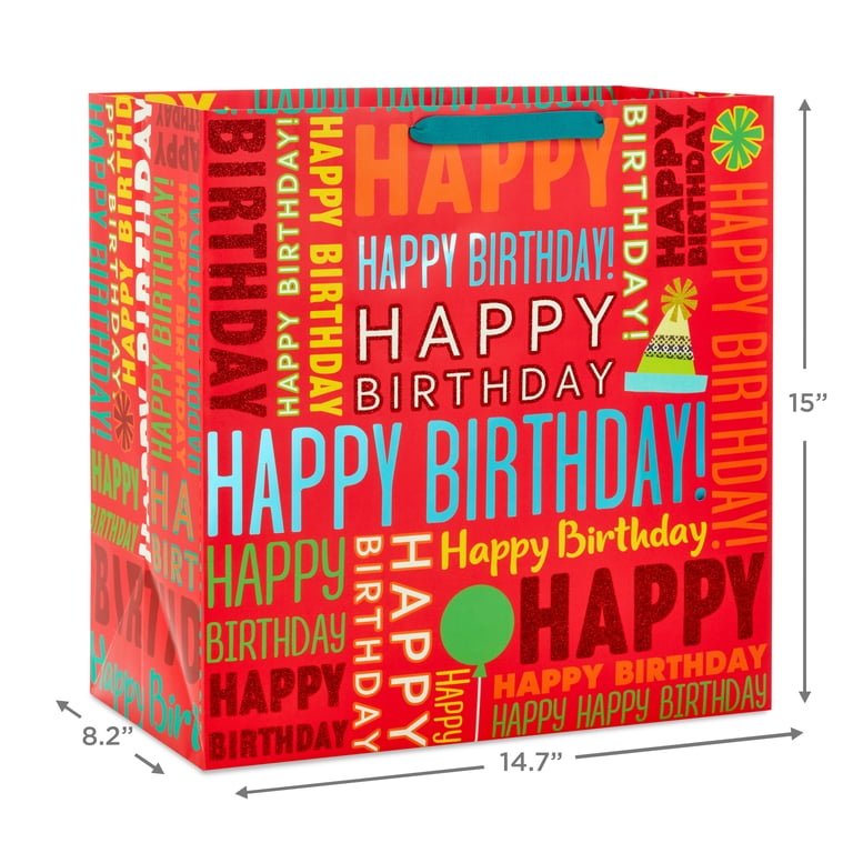 Hallmark Happy Birthday Gift Bag, Multicolor, 15 in - Walmart.com