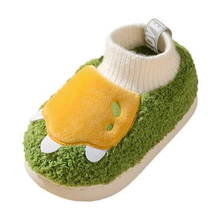 

ZMHEGW Baby Shoes Girls Boys Unisex Home Slippers Warm Dinosaur House Slippers For Infant And Lined Winter Indoor For Toddler