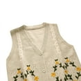 thumbnail image 4 of CKpwisy Women Sleeveless Cable Knit Sweater Fall fashion 2025 Floral Print V Neck Vest Cute Crochet Pullover Y2k Aesthetic Top, 4 of 5