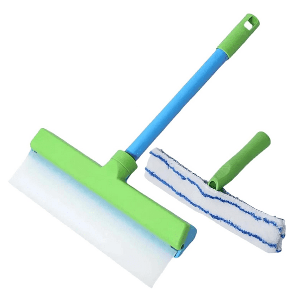 AquaSwipe Window Squeegee, AquaSwipe™ Recyclable Silicone Window Squeegee Kit, Aqua Swipe Window Cleaner, Window Cleaning Kit, with Silicone Squeegee&Microfiber Scrubber for Shower/Glass Etc (Green)