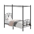 thumbnail image 7 of VECELO Twin Metal Bed Frame, Canopy Four Posters Platform Bed Frame with Headboard & Footboard, No Box Spring Needed, Black, 7 of 7