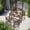 Brown, variant on SERWALL 41" Outdoor Bar Table, HDPE All Weather Adirondack Outdoor Bar Height Table, Black