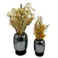 thumbnail image 2 of Bergamo Art Set of 2 Decorative Handmade Glass Flower Vases in Black and Silver, 2 of 4