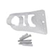thumbnail image 3 of Base de soporte para asta de bandera, accesorios de hierro con tornillos de montaje, blanco duradero para pared , jardín, Patio, porche Soledad Soporte de bandera, 3 of 10