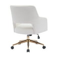 thumbnail image 5 of Modern Water and Stain Resistant Boucle Fabric Upholstered Rolling Task Chair Height Adjustable Swivel Vanity Chair, Cream, 5 of 5