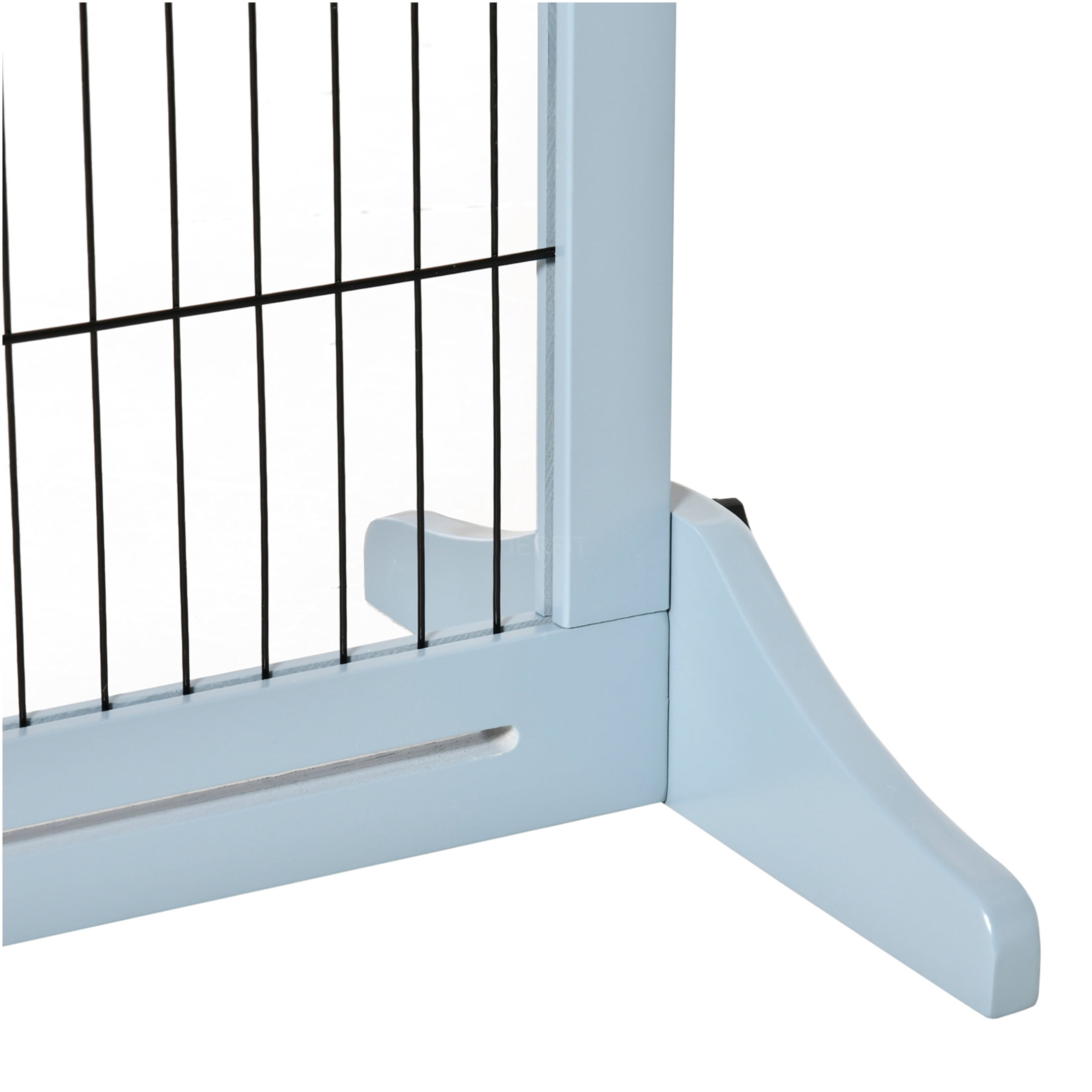 JERFIT 72 Inch Extra Wide Pet Gate for Doorways, Freestanding Dog Gate with Adjustable Width, No Drill Wooden Puppy Fence for Stairs, Hallways, House in Gray
