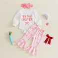 thumbnail image 2 of WUANDIXFA My First Easter Baby Girl Outfit Easter Bunny Shirt Onesie Romper Bell Bottoms Pants Easter Clothes (White, 3-6 Months), 2 of 9