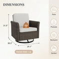 thumbnail image 5 of INTER HUT 4PCS Outdoor Patio Wicker Swivel Rocking Chairs with Cushions, Rattan Swivel Conversation Furniture for Porch, Backyard, Deck, Poolside, Garden, Beige, 5 of 8