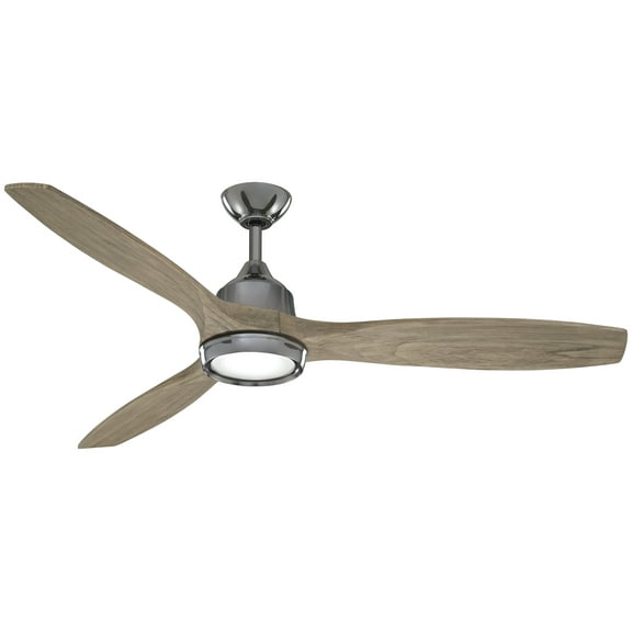 Minka-Aire F749L-GM/SG Skyhawk 60" 3 Blade Ceiling Fan in Gun Metal Finish with Seashore Gray Blades and LED Light