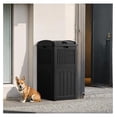 thumbnail image 5 of 30 Gallon Trash Can, Resin Outdoor Garbage Can with Lid, Waterproof Hideaway Patio Waste Bins for Outside Use (Black), 5 of 7