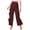 Burgundy, variant on bar III Womens Ruffled Casual Wide Leg Pants, Red, X-Small
