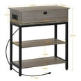thumbnail image 3 of 24.8'' Tall Table With Storage and Outlet, Living Room Storage Table, Gray, 3 of 3