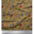thumbnail image 1 of Soimoi Brown Moss Georgette Fabric Leaves,Insect & Floral Artistic Fabric Prints by Yard 42 Inch Wide, 1 of 1