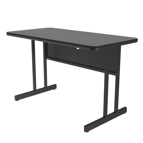 Correll Desk Height  Deluxe HIgh-Pressure Top Computer/Student Desks  24x48", RECTANGULAR MONTANA GRANITE, BLACK