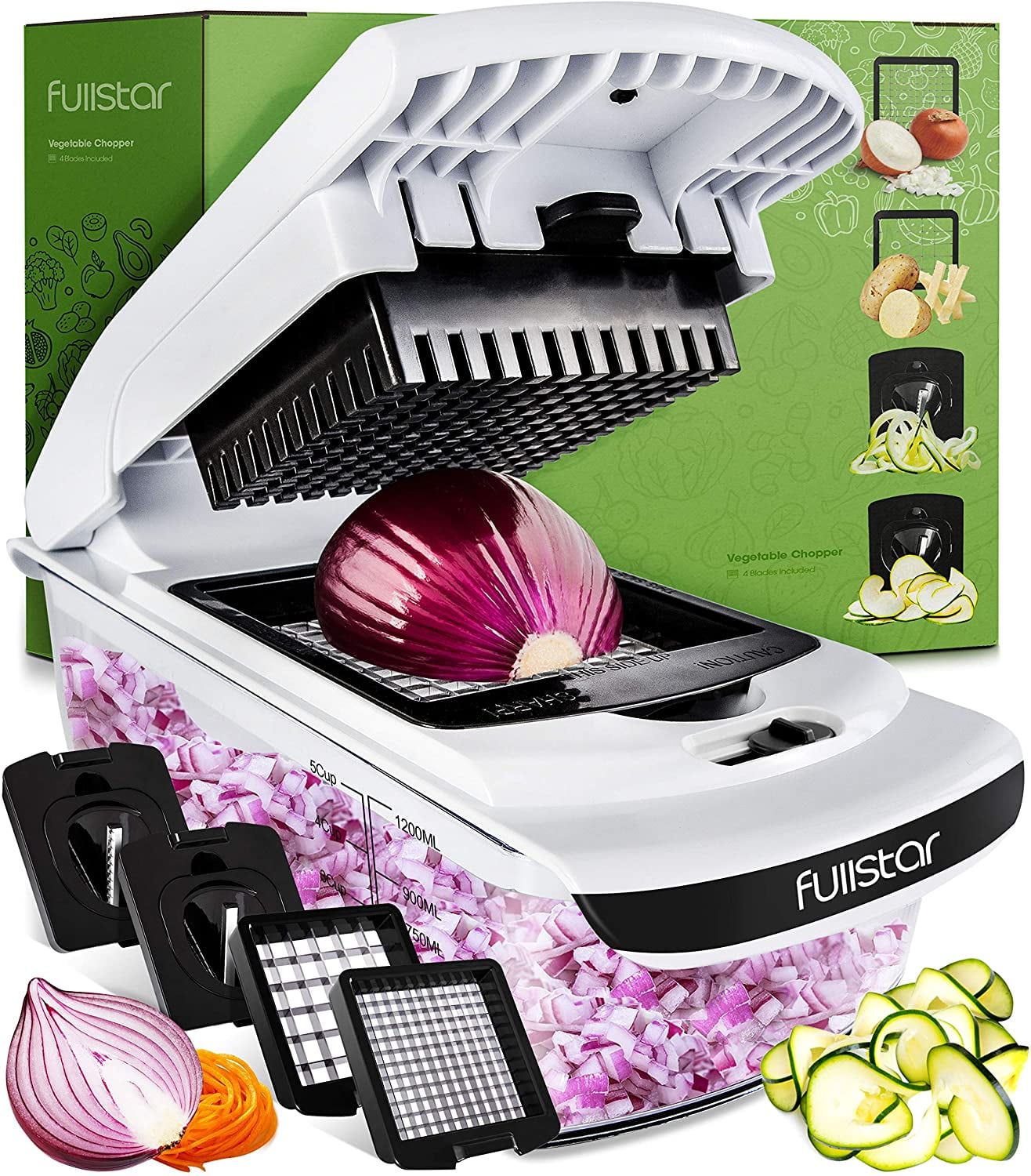 Fullstar 4in1 Vegetable Chopper Julienne Slicer Onion Food Chopper