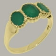 thumbnail image 2 of LBG British Made 10k Yellow Gold Real Genuine Emerald Womens Promise Ring - 33 size options - Size 8.25, 2 of 7