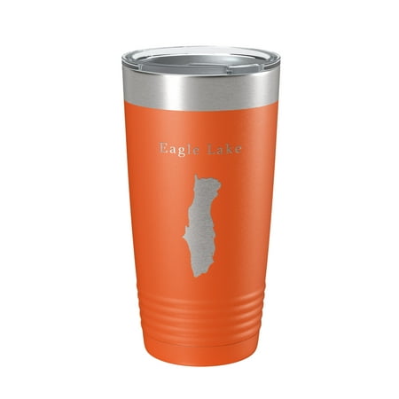 

Eagle Lake Map Tumbler Travel Mug Insulated Laser Engraved Coffee Cup Acadia Maine 20 oz Orange