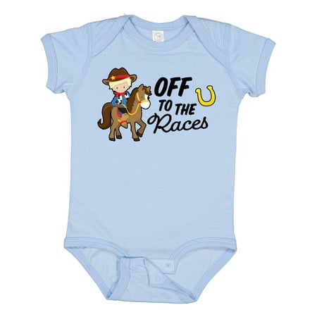 

Inktastic Off to the Races with Cowboy on Horse Gift Baby Boy Bodysuit
