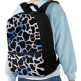 thumbnail image 4 of KUIFORTI Girls Cute Schoolbag 17 inch Blue Tie Dye Cow Print Stationery Schoolbag with Adjustable Strap and Compartment Study Accessories Organizer Bookbag, 4 of 6