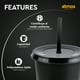 thumbnail image 2 of Vasos de plástico Atmos Homeware Vaso reusable tipo termo 24 Oz Paquete de 10 vasos color Negro Libre de BPA, 2 of 6