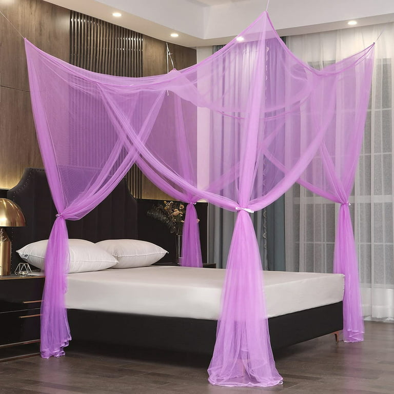 Mosquito NET for Bed Canopy, Four Corner Post Curtains Bed Canopy Elegant  Mosquito Net Set, Stick Hook &Profession Rope for net, Screen Netting  Canopy