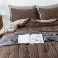 thumbnail image 3 of Kasentex Pre-Washed Quilt Set - Stylish Diamond Stitch Design, Ultra Soft Microfiber Bedding with Down Alternative Filling, KING + 2 King Shams (104x90"+20x36"x2), Brown, 3 of 8