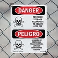 thumbnail image 4 of Pesticide Storage Hazardous Bilingual OSHA Danger Aluminum Sign 10 Inch x 7 Inch - 5 Pack, 4 of 8