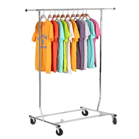 Heavy Duty Garment Rack Commercial Grade Adjustable Clothing Rolling Steel Clothes